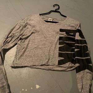 Pink long sleeve crop